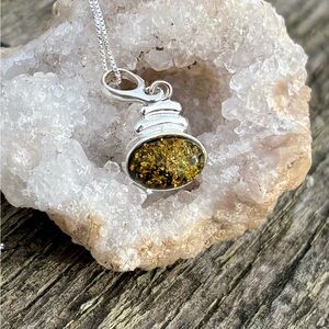 NEW! Green Amber Necklace